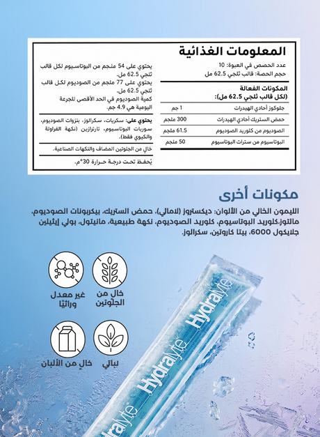 هايدرالايت آيس بلوكس ليمونادة خالية من الألوان – ١٦ × ٦٢.٥ مل