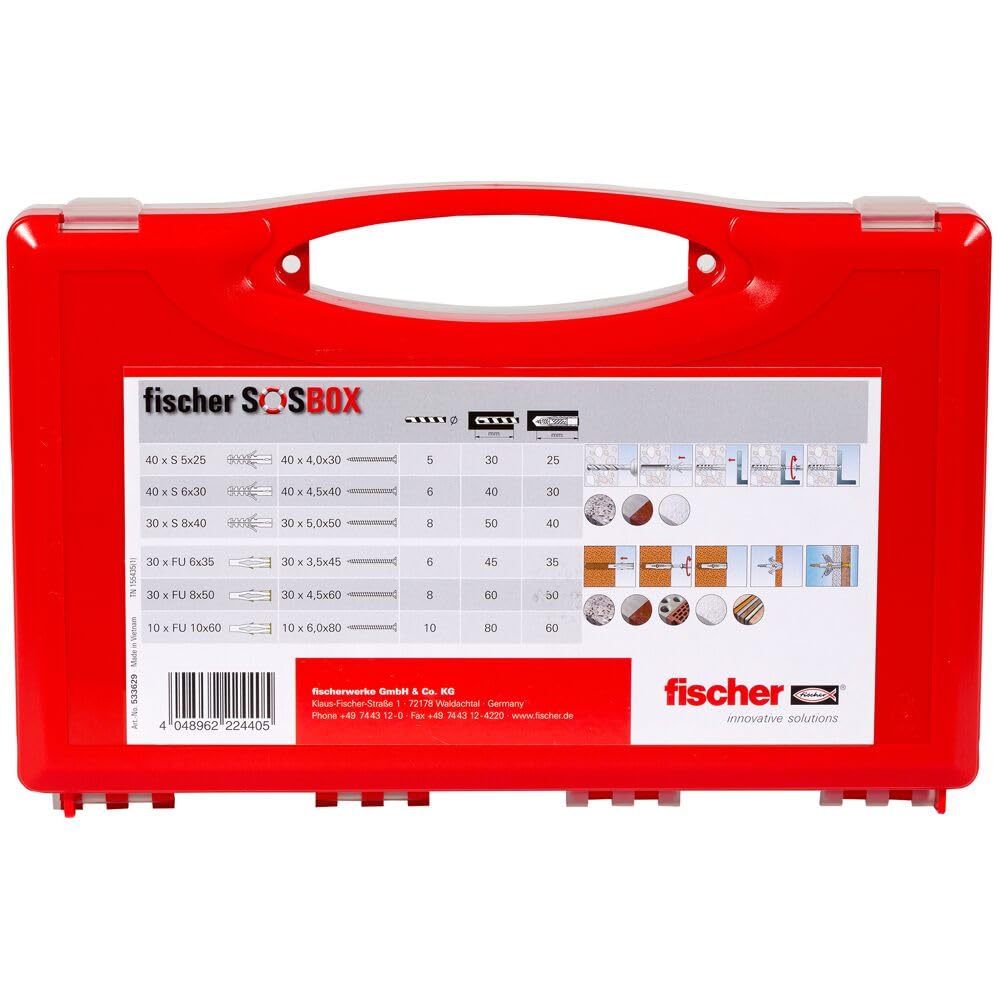 فيشر صندوق سدادات وبراغي بأحجام مختلفة – ٣٦٠ قطعة