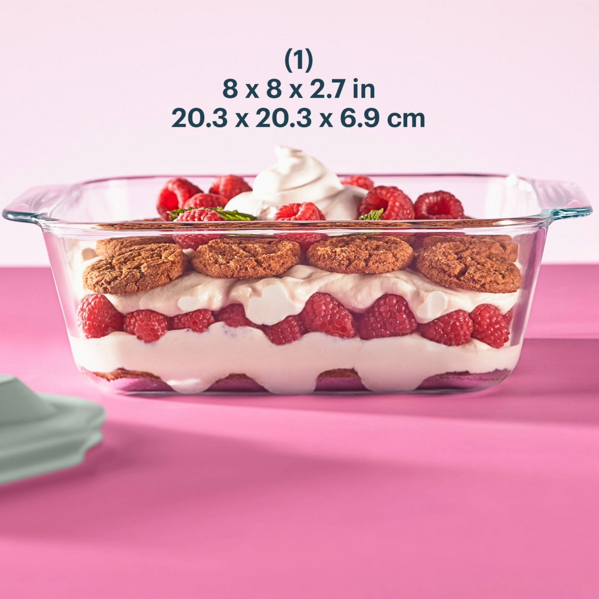 بيريكس طبق خبز زجاجي مع غطاء مريمية - ٨ × ٨ بوصة